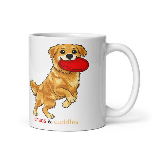 Kubek Chaos & Cuddles — Golden Retriever - Mug dla miłośników psów - HauHau Style