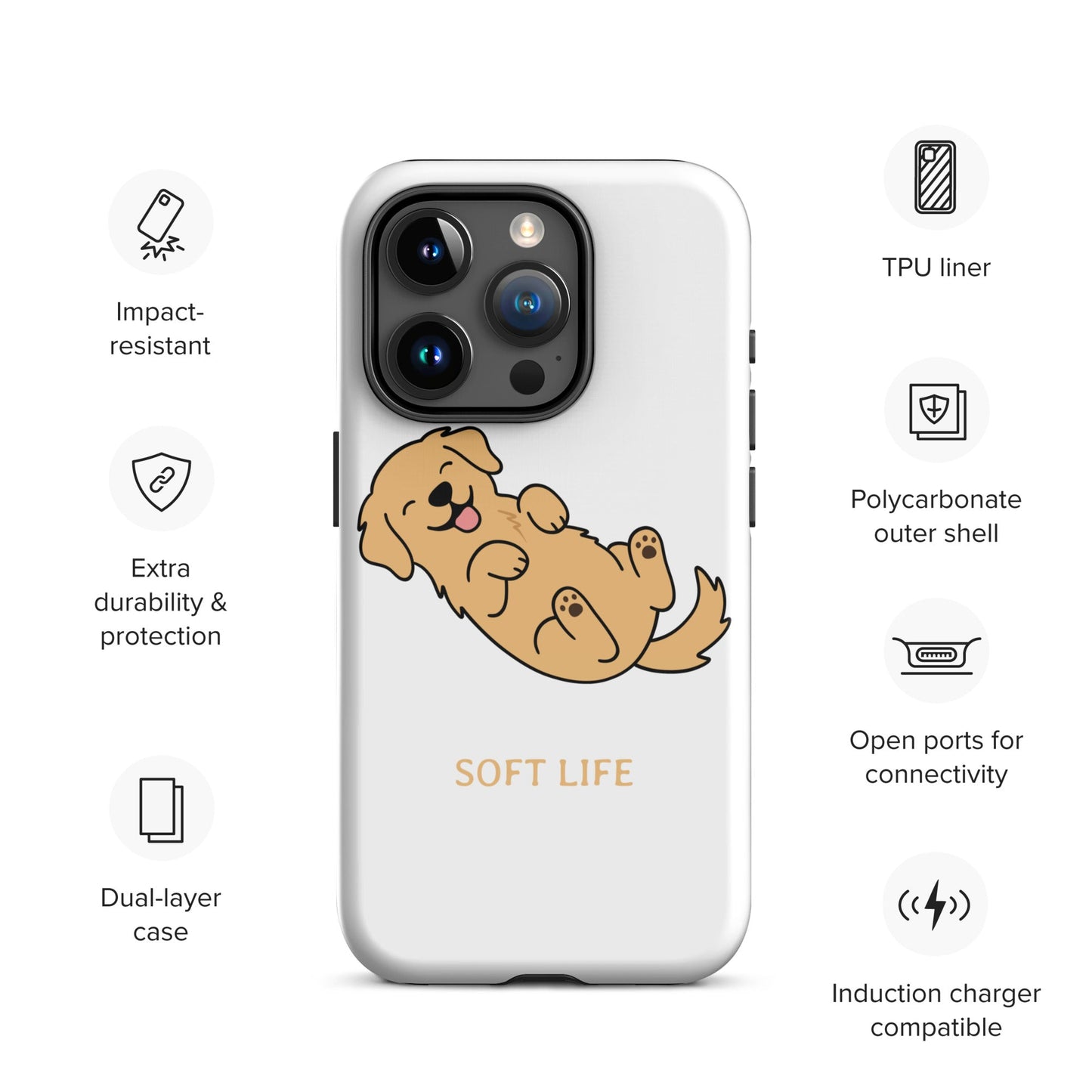 Etui na telefon Soft Life — Golden Retriever - Phone Case dla miłośników psów - HauHau Style