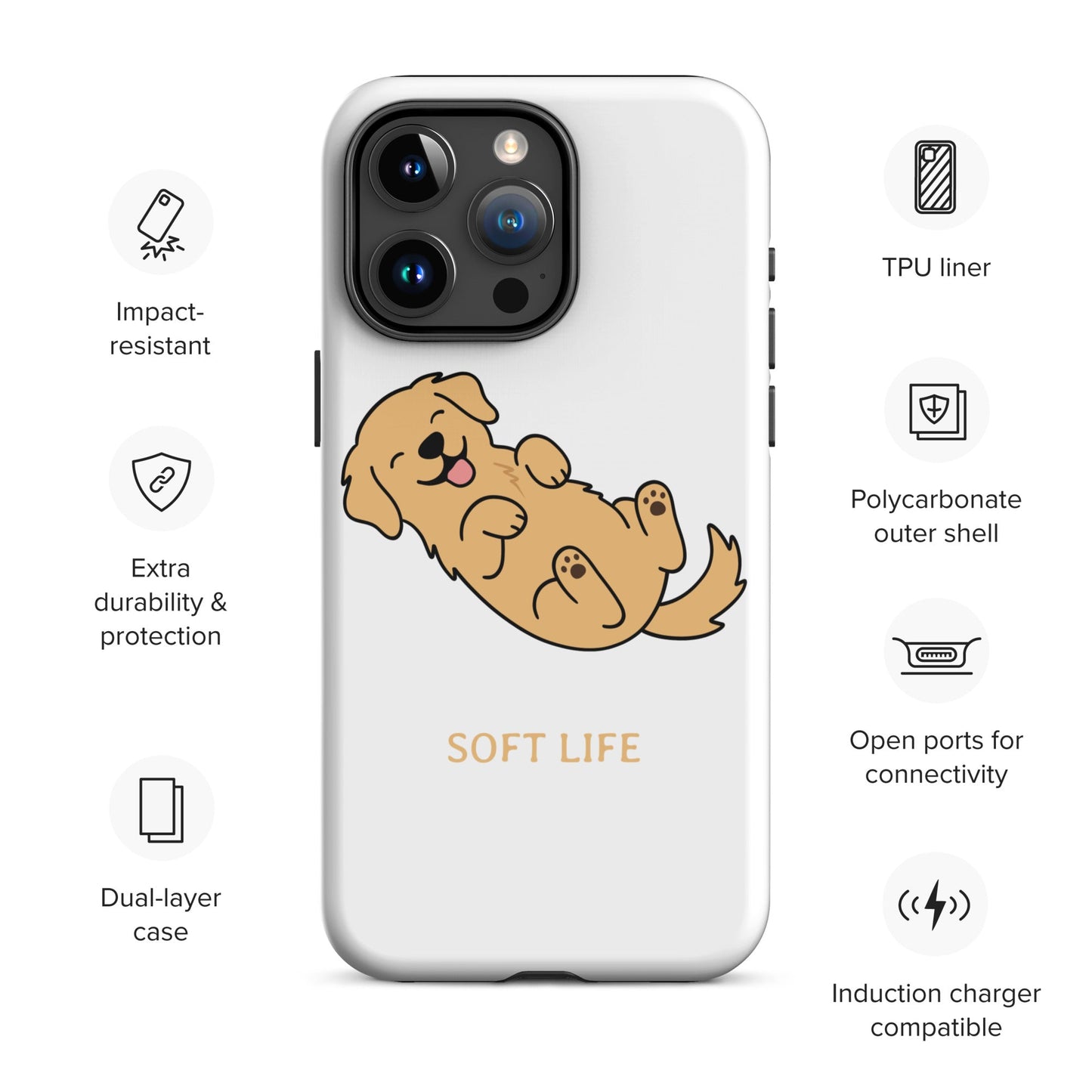 Etui na telefon Soft Life — Golden Retriever - Phone Case dla miłośników psów - HauHau Style