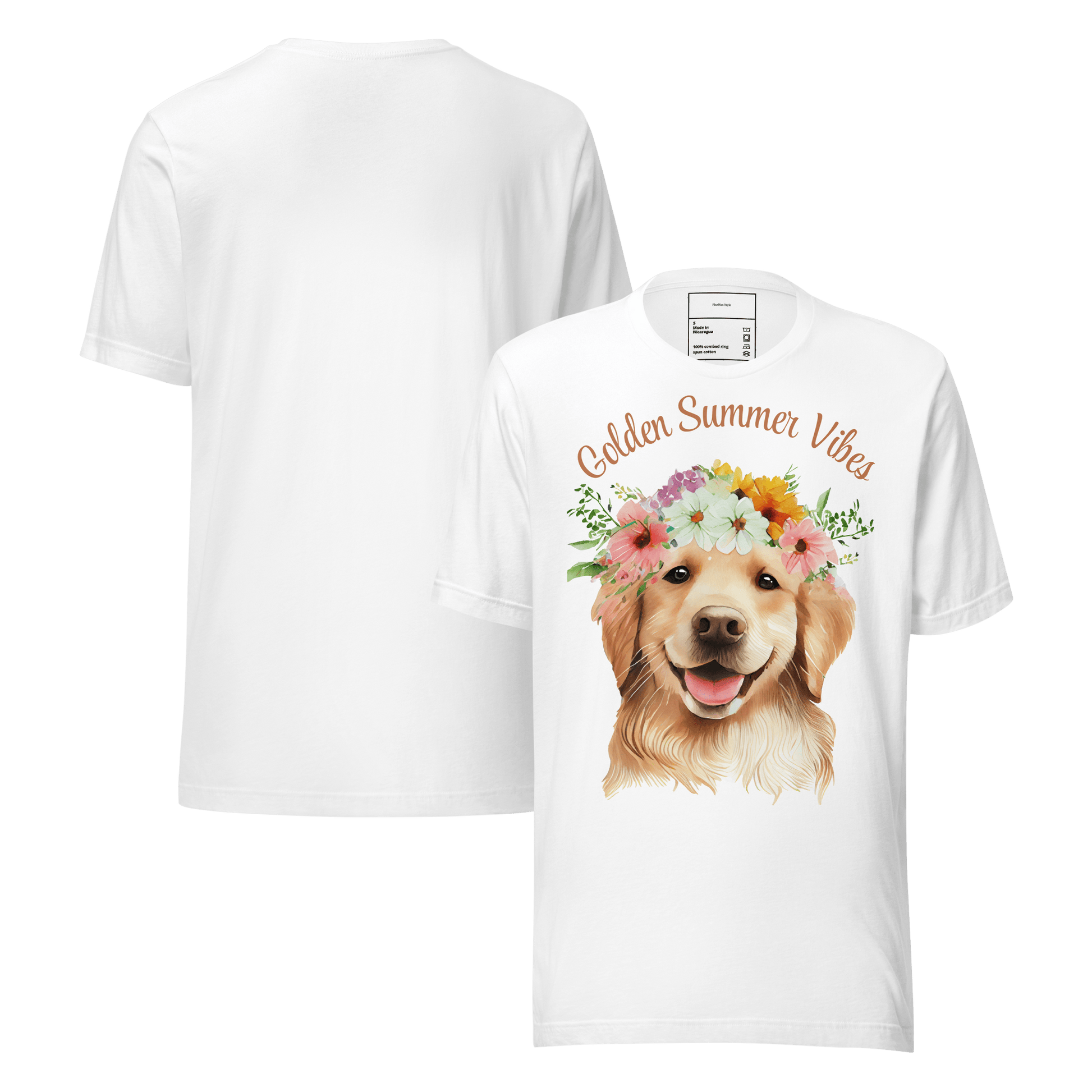 Golden Summer Vibes — Letnia Koszulka z Golden Retrieverem - T-Shirt dla miłośników psów - HauHau Style