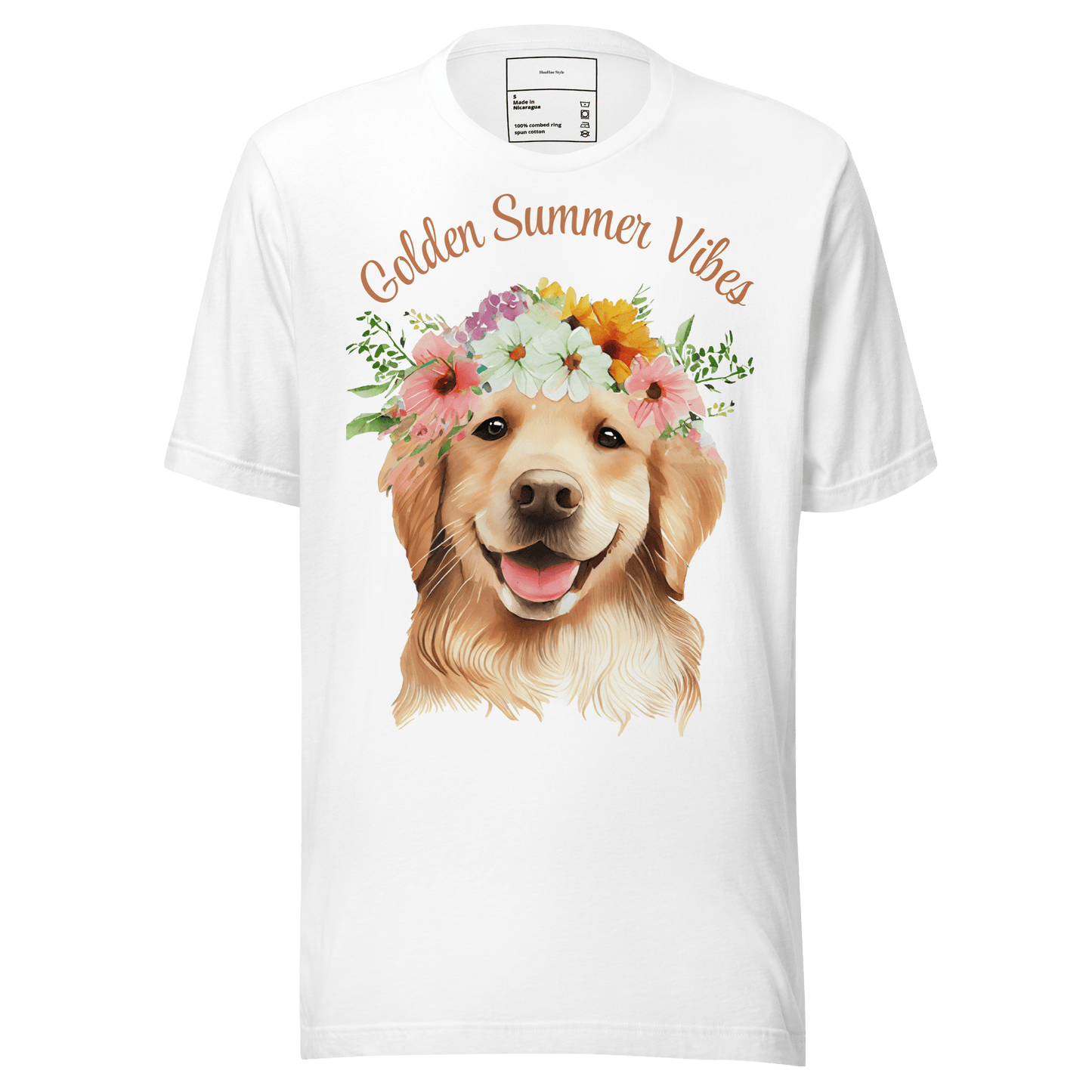 Golden Summer Vibes — Letnia Koszulka z Golden Retrieverem - T-Shirt dla miłośników psów - HauHau Style