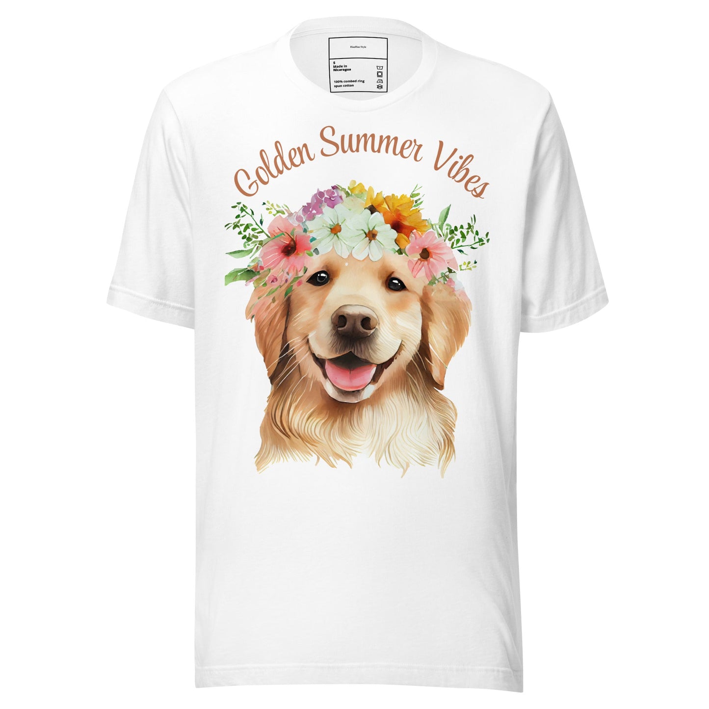 Golden Summer Vibes — Letnia Koszulka z Golden Retrieverem - T-Shirt dla miłośników psów - HauHau Style