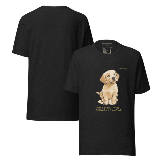 HauHau Style – Koszulka Golden Vibes - T-Shirt dla miłośników psów - HauHau Style