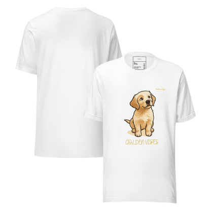HauHau Style – Koszulka Golden Vibes - T-Shirt dla miłośników psów - HauHau Style