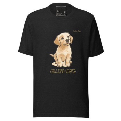 HauHau Style – Koszulka Golden Vibes - T-Shirt dla miłośników psów - HauHau Style