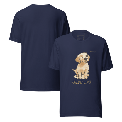 Koszulka Golden Vibes — dla Miłośników Psów z Dobrą Energią - T-Shirt dla miłośników psów - HauHau Style