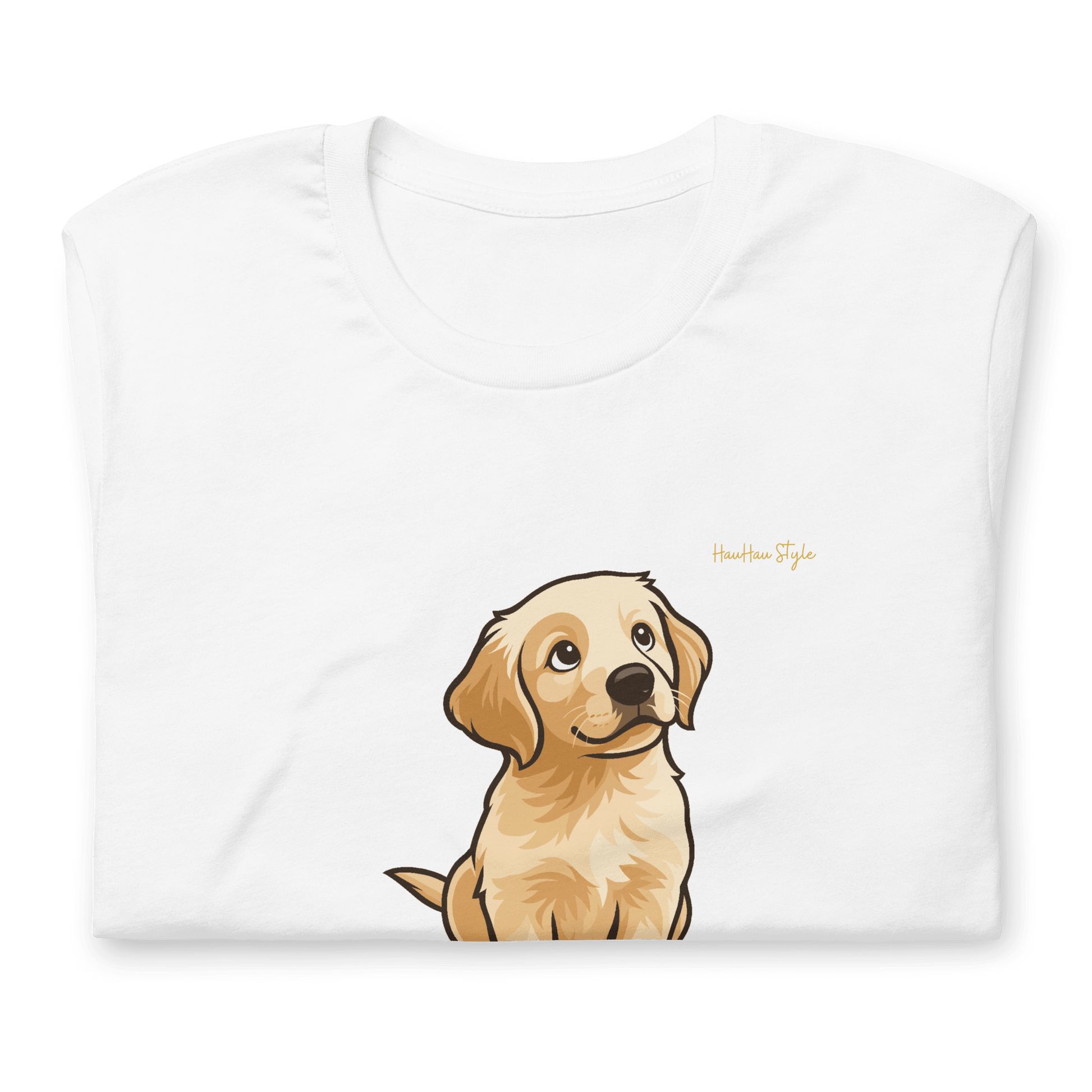 Koszulka Golden Vibes — dla Miłośników Psów z Dobrą Energią - T-Shirt dla miłośników psów - HauHau Style