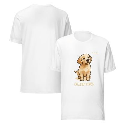 Koszulka Golden Vibes — dla Miłośników Psów z Dobrą Energią - T-Shirt dla miłośników psów - HauHau Style