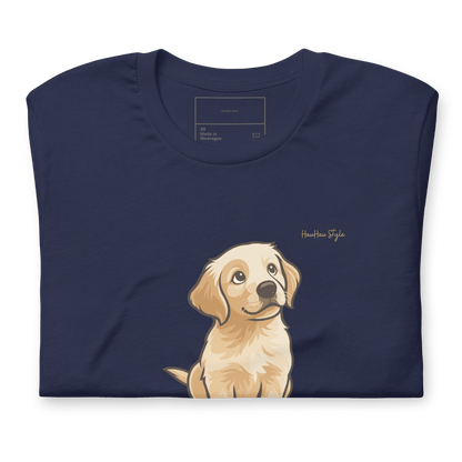 Koszulka Golden Vibes — dla Miłośników Psów z Dobrą Energią - T-Shirt dla miłośników psów - HauHau Style