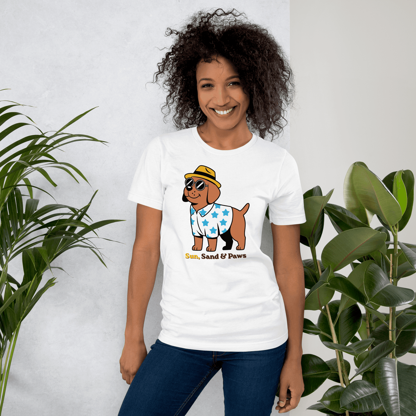 Koszulka Letnia dla Psiarzy Sun & Paws — T-Shirt dla Miłośników Psów - T-Shirt dla miłośników psów - HauHau Style