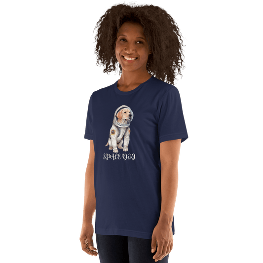 Koszulka Space Dog – T-Shirt dla Miłośników Psów z Kosmicznym Klimatem - T-Shirt dla miłośników psów - HauHau Style