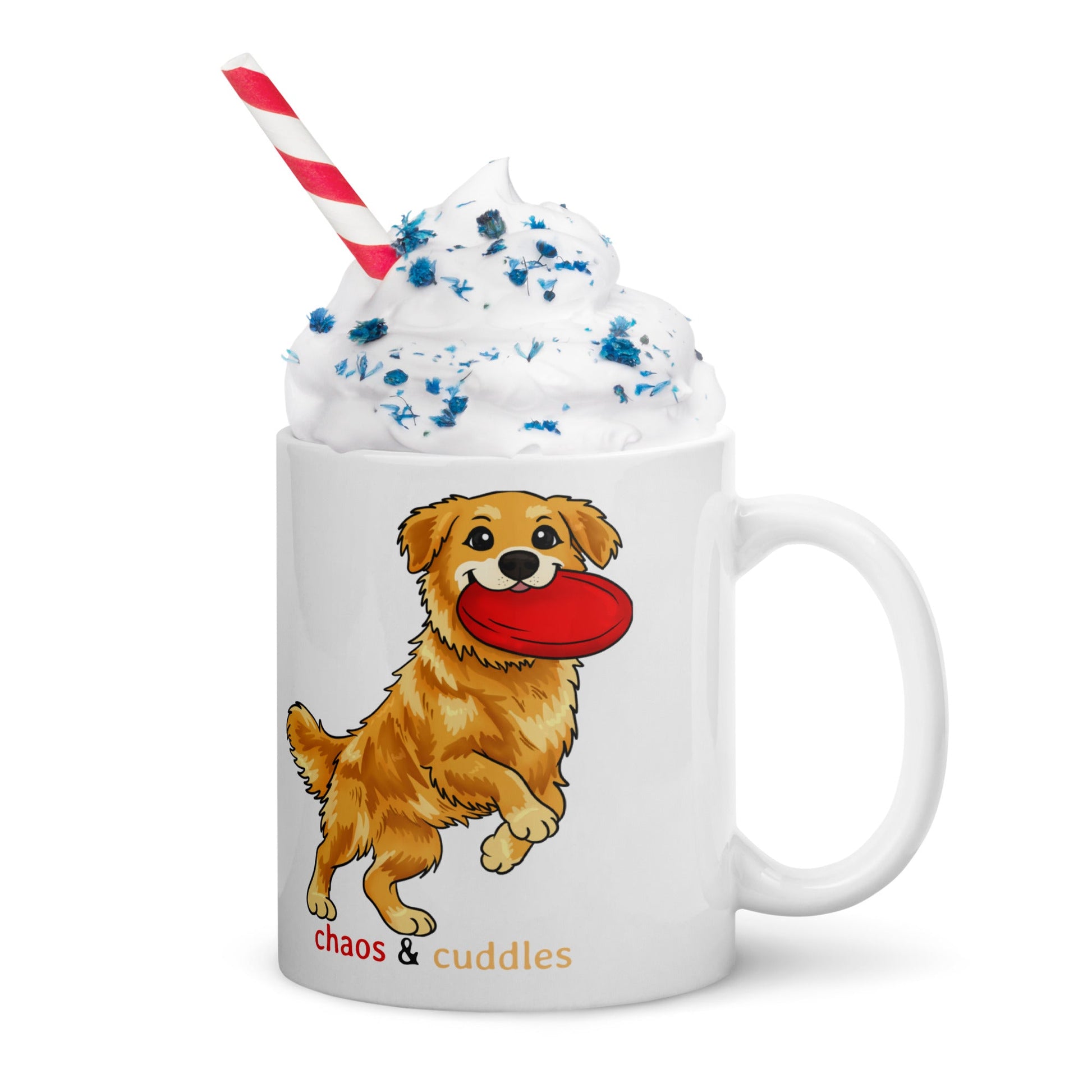 Kubek Chaos & Cuddles — Golden Retriever - Mug dla miłośników psów - HauHau Style